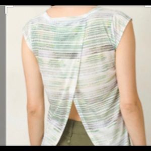 Prana Open Overlay Back Top Shirt